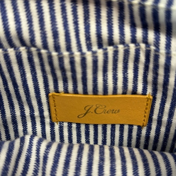 J. Crew Blue Colorblock Raffia Woven Crossbody Bag- Beach Quiet Luxury Handbag - Picture 6 of 10